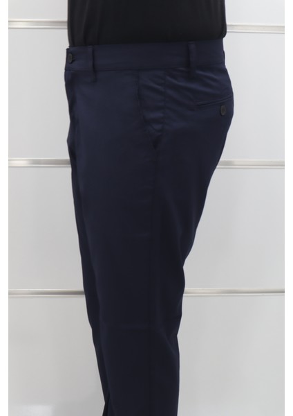 Fistan Store Erkek Lacivert Düz Normal Bel Dar Kalıp Dar Paça Kumaş Pantolon modelleri