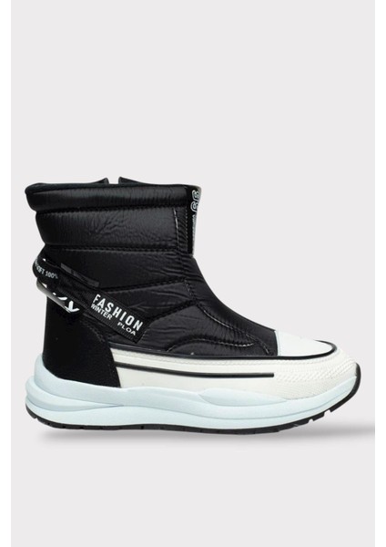 İçi Kürklü Kaydırmaz Taban Kadın Kar Botu SİYAH