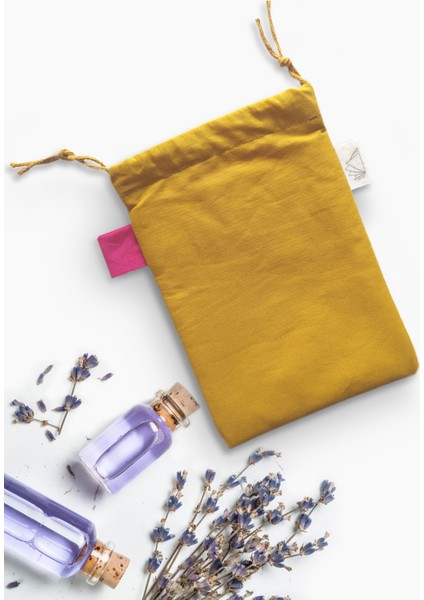 Takı Kesesi Hardal Sarı Seyahat Makyaj Çok Amaçlı Çanta 12.5X18CM