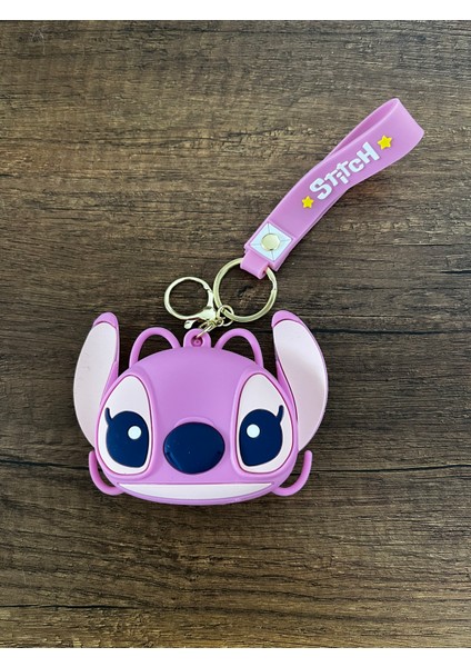 Kız Çocuk Stitch Silikon Cüzdan Stiç Stik Çanta Süsü Charm Anahtarlık 1 Adet