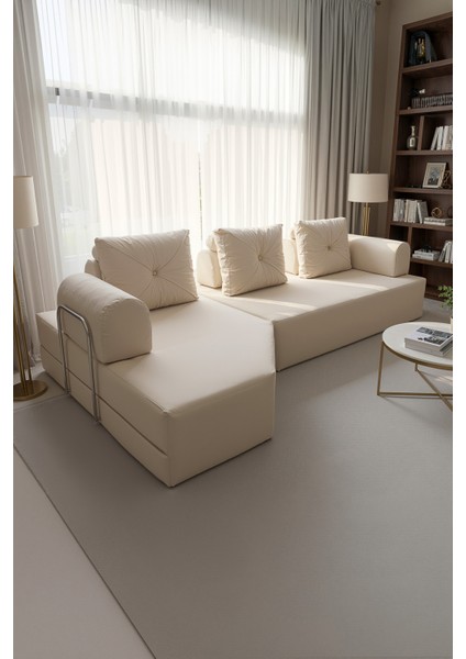 Cardano Lüks Köşe Koltuk Salon L Koltuk Takımı Tamamen Sünger Modern Köşe Oturma Grubu