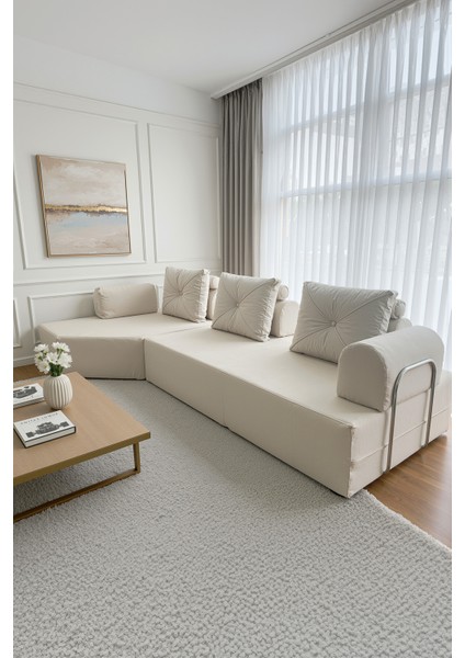 Cardano Lüks Köşe Koltuk Salon L Koltuk Takımı Tamamen Sünger Modern Köşe Oturma Grubu