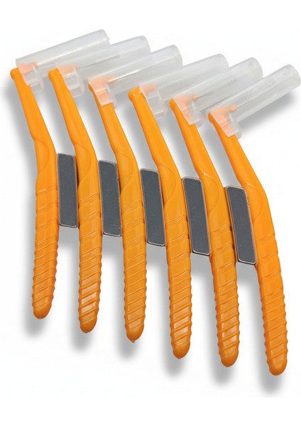 Arayüz Fırçası Diş Arası Arayüz Fırçası L Tipi Diş Ara Fırçası 6 Adet Turuncu 0,45 mm modelleri