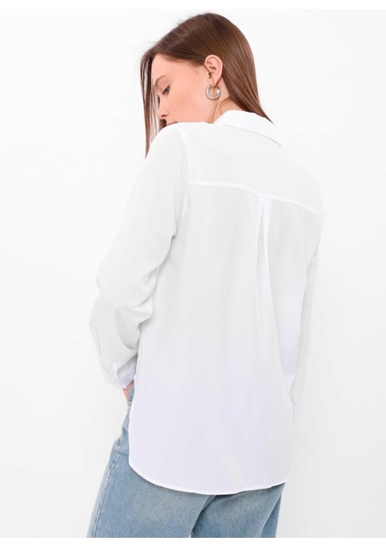 Kadın Cep Detaylı Uzun Kollu Basic Gömlek fırsatları