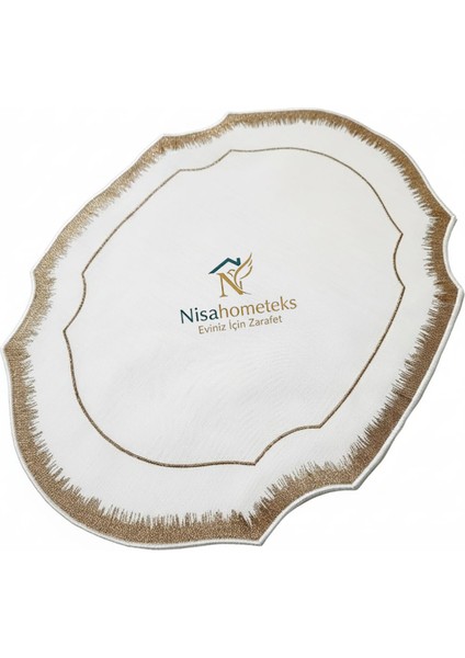 6 Adet Simli Nakışlı Keten Amerikan Servis - Keten Supla fırsatları