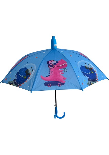 Katlanabilen Koruma Kılıflı Bardaklı Düdüklü 70 Cm! Mavi Çocuk Şemsiyesi