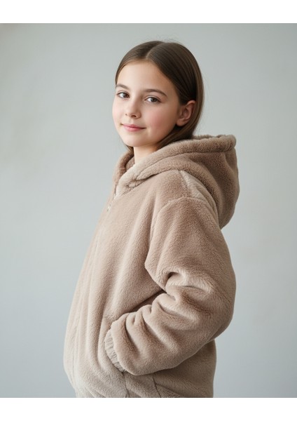 Kız Çocuk Astarlı Peluş Mont