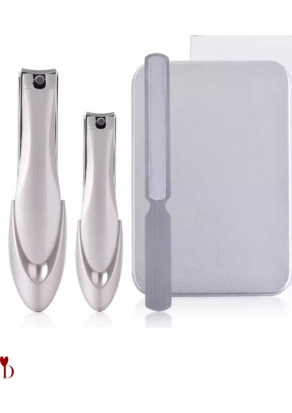 Paslanmaz Çelik Tırnak Makası Metal Kutu 3'lü