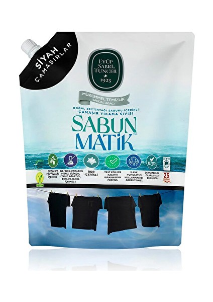 4 Adet Doğal Zeytinyağı Içerikli Çamaşır Yıkama Sıvısı Siyahlar 1,5 Lt Doypack