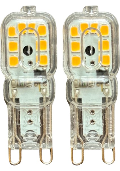 (2 adet) OSAKA 3W Sarı Işık (3000K) Dim Edilebilir G9 Duylu LED Kapsül Ampul