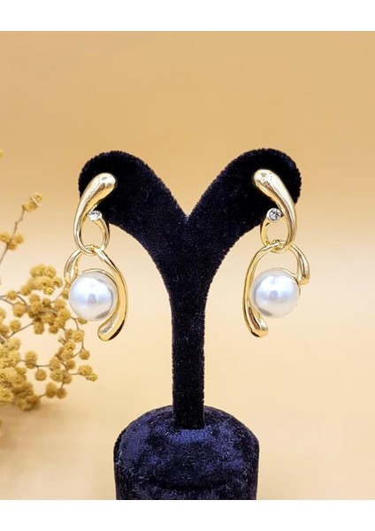 Gold Akış Incili Pirinç Küpe fiyatları