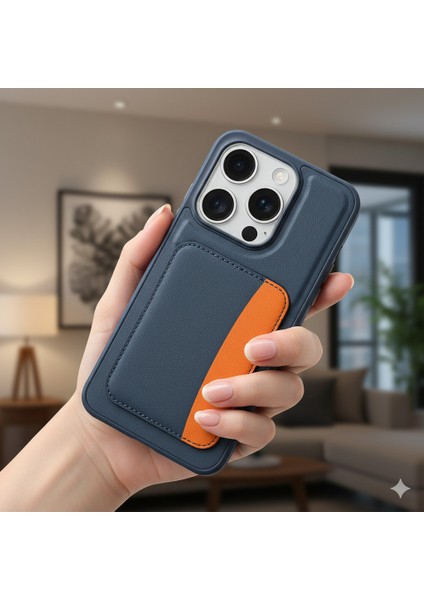 Xiaomi Redmi 15C Uyumlu Kılıf Çift Renkli Kartlıklı Deri Tasarımlı Cüzdan Kapak