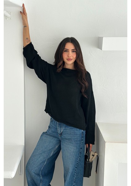 Kadın Omuz Açık Salaş Triko Kazak – Soft Elegance fiyatları