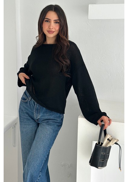 Kadın Omuz Açık Salaş Triko Kazak – Soft Elegance modelleri