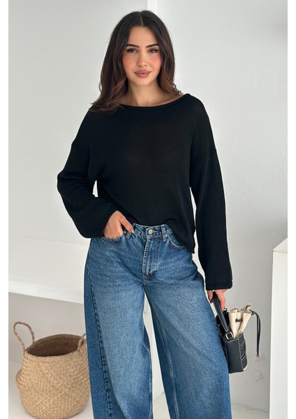 Kadın Omuz Açık Salaş Triko Kazak – Soft Elegance indirimleri