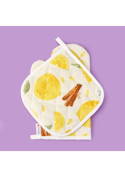 Soft Nemo Fırın Eldiveni ve Tutaç - Ekru / Sarı - 17X28 cm + 20X20 cm fiyatları