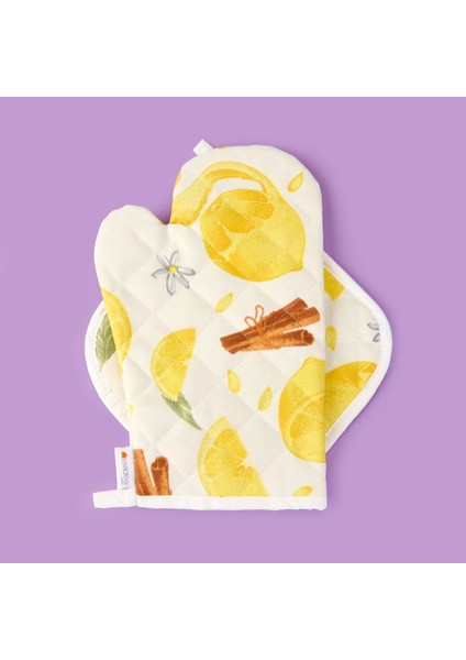 Soft Nemo Fırın Eldiveni ve Tutaç - Ekru / Sarı - 17X28 cm + 20X20 cm modelleri