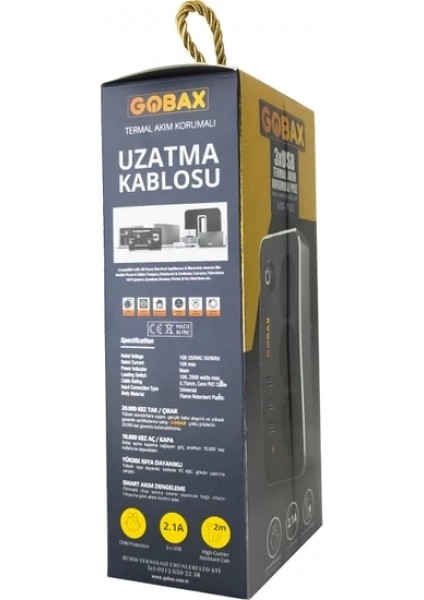 Akım Korumalı Akıllı Priz,termal Akım Korumalı 3x Ledli Usb, 3x Priz 2 M Uzatmalı Çocuk Korumalı (5324) indirimleri