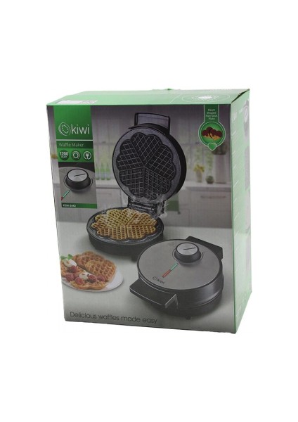 Kiwi KSM-2442 Elektrikli Waffle Makinesi 1200W Isı Ayar Anahtarı - Işıklı Isı Gösterge 5-Dilim=kalpy Apışmaz Plaka (5324)