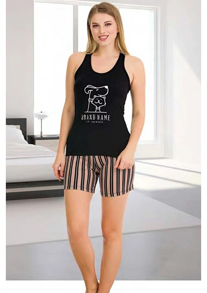 Lady Normal Beden Şortlu Pijama Takımı