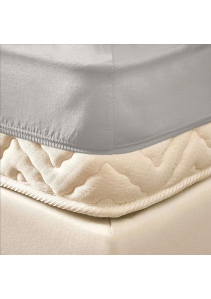 Soft Basic Çift Kişilik Lastikli Çarşaf - Gri - 180X200 cm fiyatları