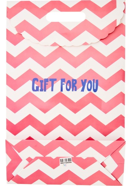 Gift For You Fiyonklu Karton Çanta - Pembe - 38X25 cm