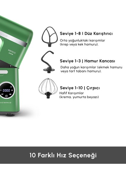 2000W Yüksek Güçlü ve 7 Litrelik Büyük Hazneli Dijital Ekranlı Çırpma, Karıştırma ve Hamur Yoğurma Makinesi & Mutfak Şefi + Hassas Mutfak Tartı indirimleri