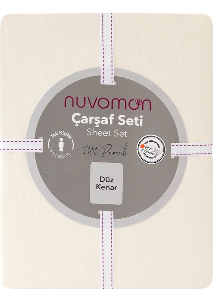 Tek Kişilik Çarşaf Seti - Ekru - 160X240 cm + 50X70 cm modelleri