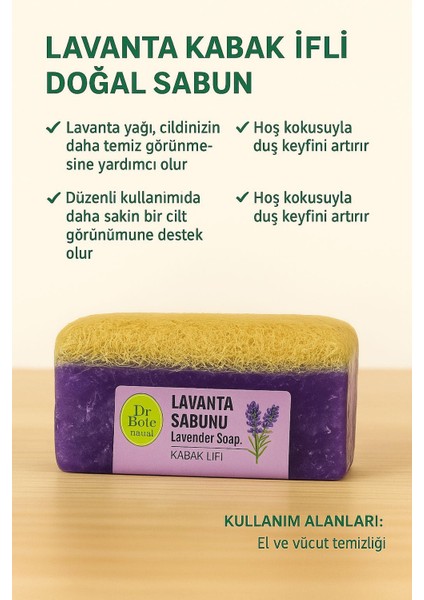 Doğal Lavanta Kabak Lifli Sabun Cilt Bakım