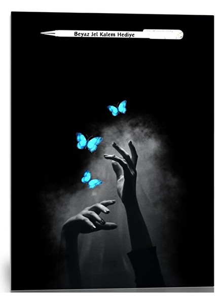 Siyah Sayfalı Defter A4-A5 (60 Sayfa) Beyaz Kalem Hediyeli