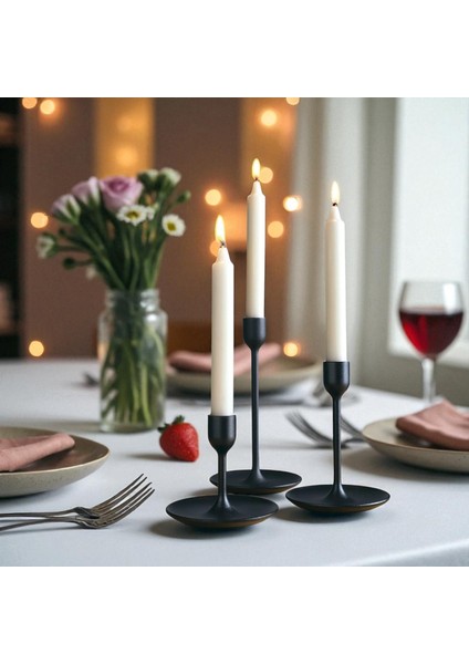 Kyandoru - Jubla Serisi Şamdan Mumu (10'lu Paket), 22 Cm, +/- 6,5 Saat, Sert, Kokusuz, Şık, Kaliteli indirimleri