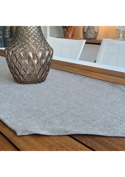 Desenizmir Keten Dokulu Gri Runner modelleri