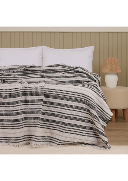 Soft Radiant Tek Kişilik Pike - Ekru / Siyah - 160X230 cm