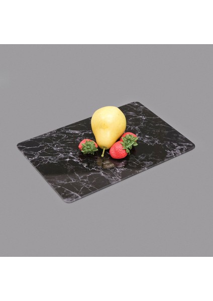 Mermer Desenli Cam Kesme Tahtası - Siyah - 20X30 cm fiyatları