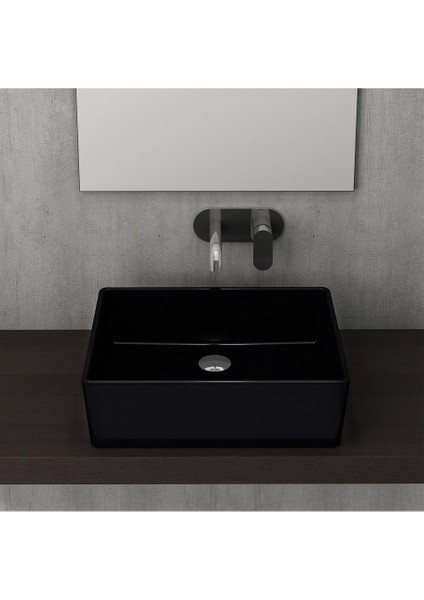 Milano 50 cm Çanak Lavabo Parlak Siyah 1215-005-0125