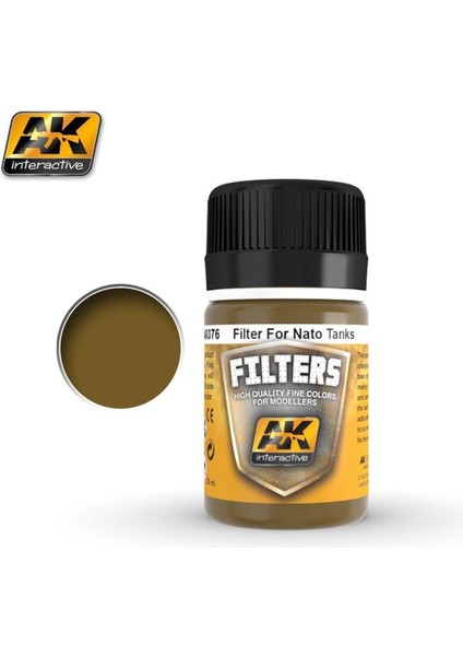 Ak 076 35 Ml. Nato Araçları Koyu Kahve Efekti, Filters Serisi Enamel Model Boyası