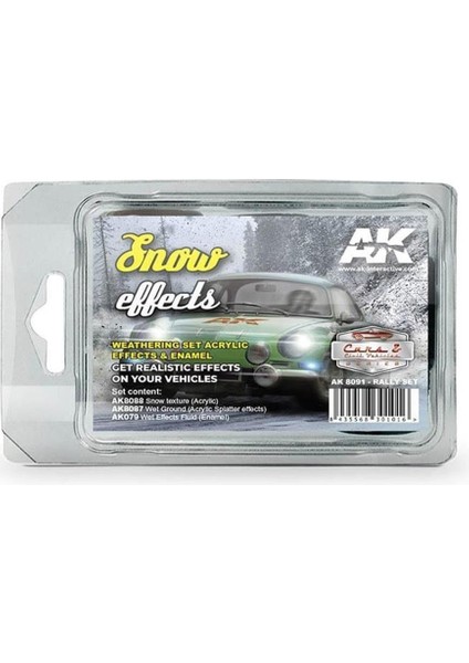 Ak 8091 3X35 Ml. Karlı Yol Efekti, Ralli Serisi, Enamel Model Boyası Seti