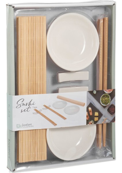 Porselen Sushi Servis Seti 7 Parça 2 Adet