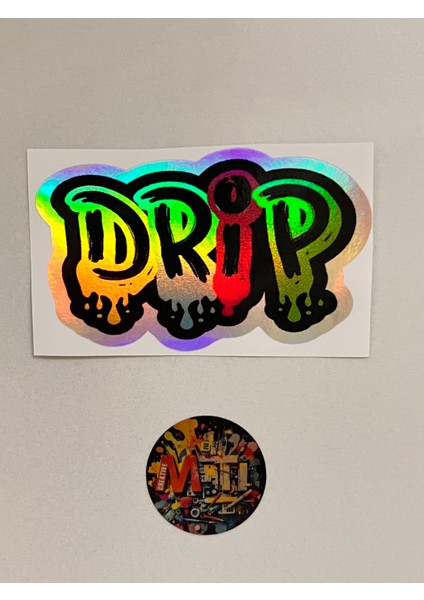 Drip - Araba Motosiklet Kask Laptop Cam Etiket Baskı 10X6,5CM