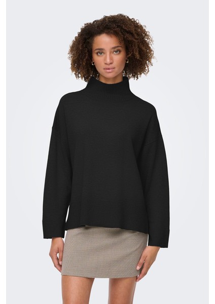 Kadın Onlcoco Balıkçı Yaka Uzun Kollu Örme Kazak 15349969 Siyah