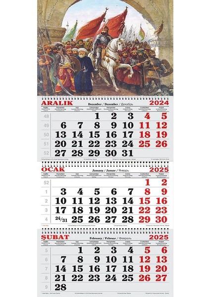 2026 Yılı Gemici Takvimi ---Fatih'in Istanbul Fethi