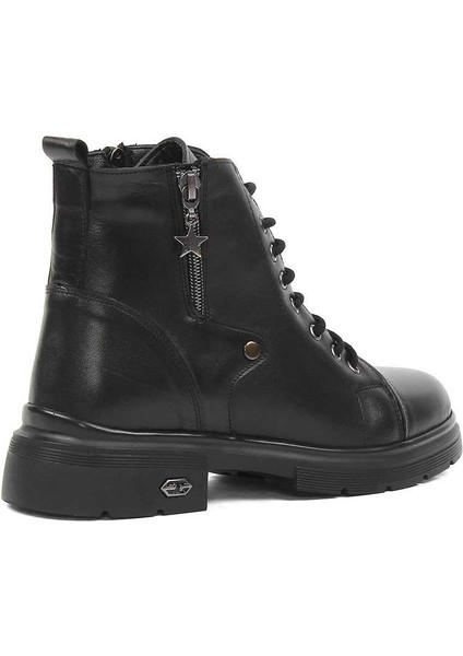 Kadın Siyah Çift Fermuarlı Deri Bot fırsatları