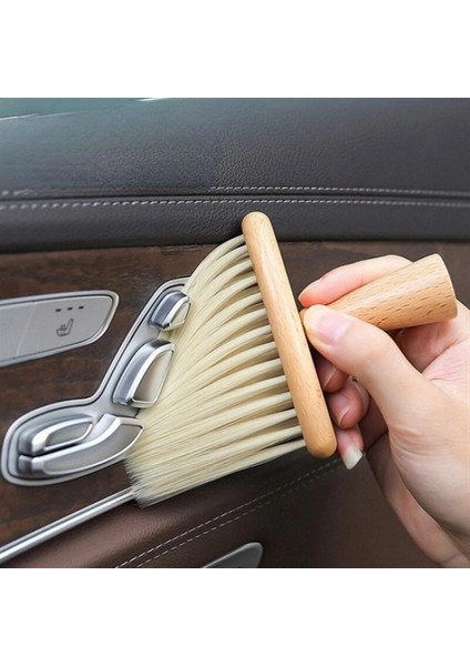 Araba Için Ahşap Saplı Yumuşak Kıl Fırça Detaylı Toz Alma Temizleme Fırçası (5324) fiyatları