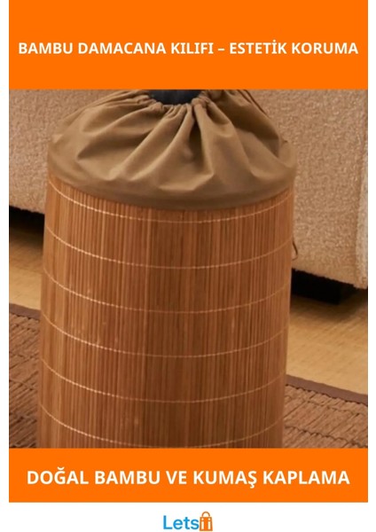 Doğal Bambu Şık Damacana Kılıfı 19 Litrelik Kullanım Için