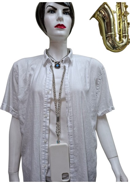 Kristal Taşlı Örgü Telefon Askısı Tüm Kılıflara Uyumlu