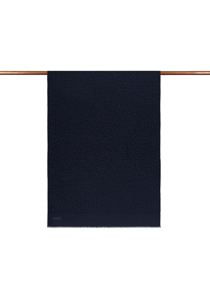 Ipekevi Monogram Şal - Leopar Desenli - Lacivert