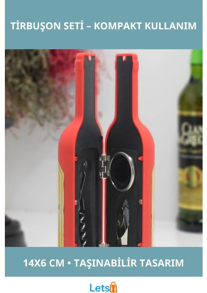 Küçük Boy Kırmızı Ergonomik Şişe Tirbuşon