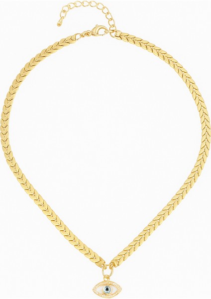 Çelik Balıksırtı Zincir Nazar Kolye