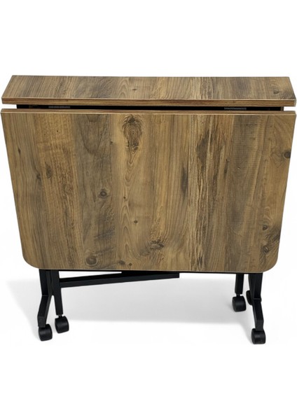 Demaz Serisi 1.sınıf 70x110 Hazar Desen Açılabilir Katlanabilir Tekerlekli Masa Yemek Masası Siyah Metal Ayak fiyatları