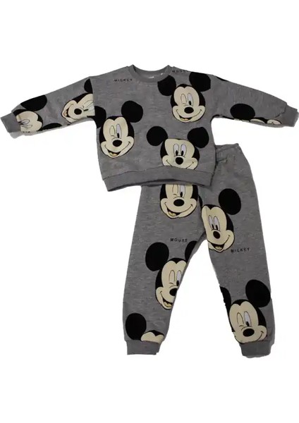 Gri Mıckey Mouse Eşofman Tk.